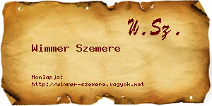 Wimmer Szemere névjegykártya
